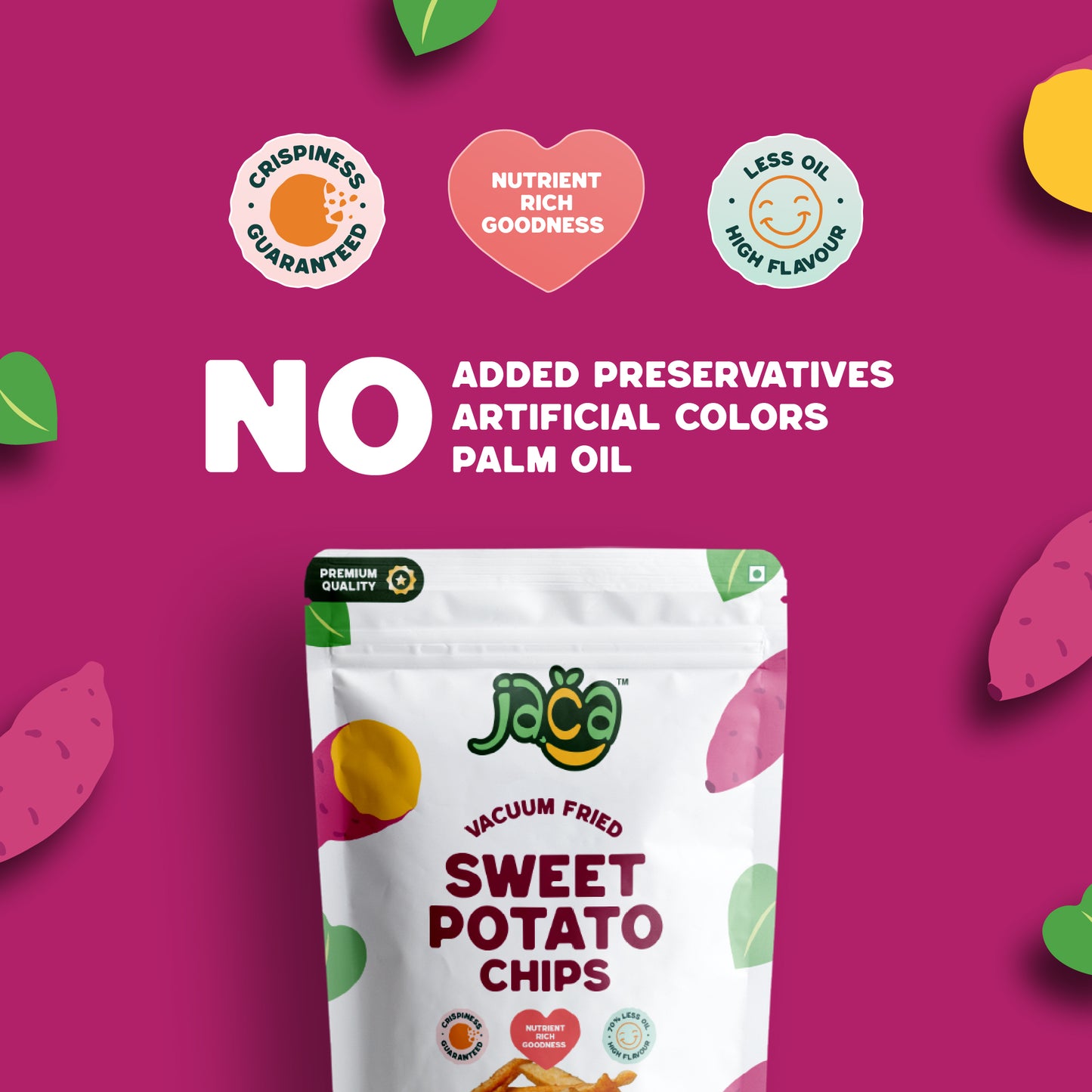 Jaca Vacuum-Fried Sweet Potato Chips (Thai Chilly) - Combo of 3