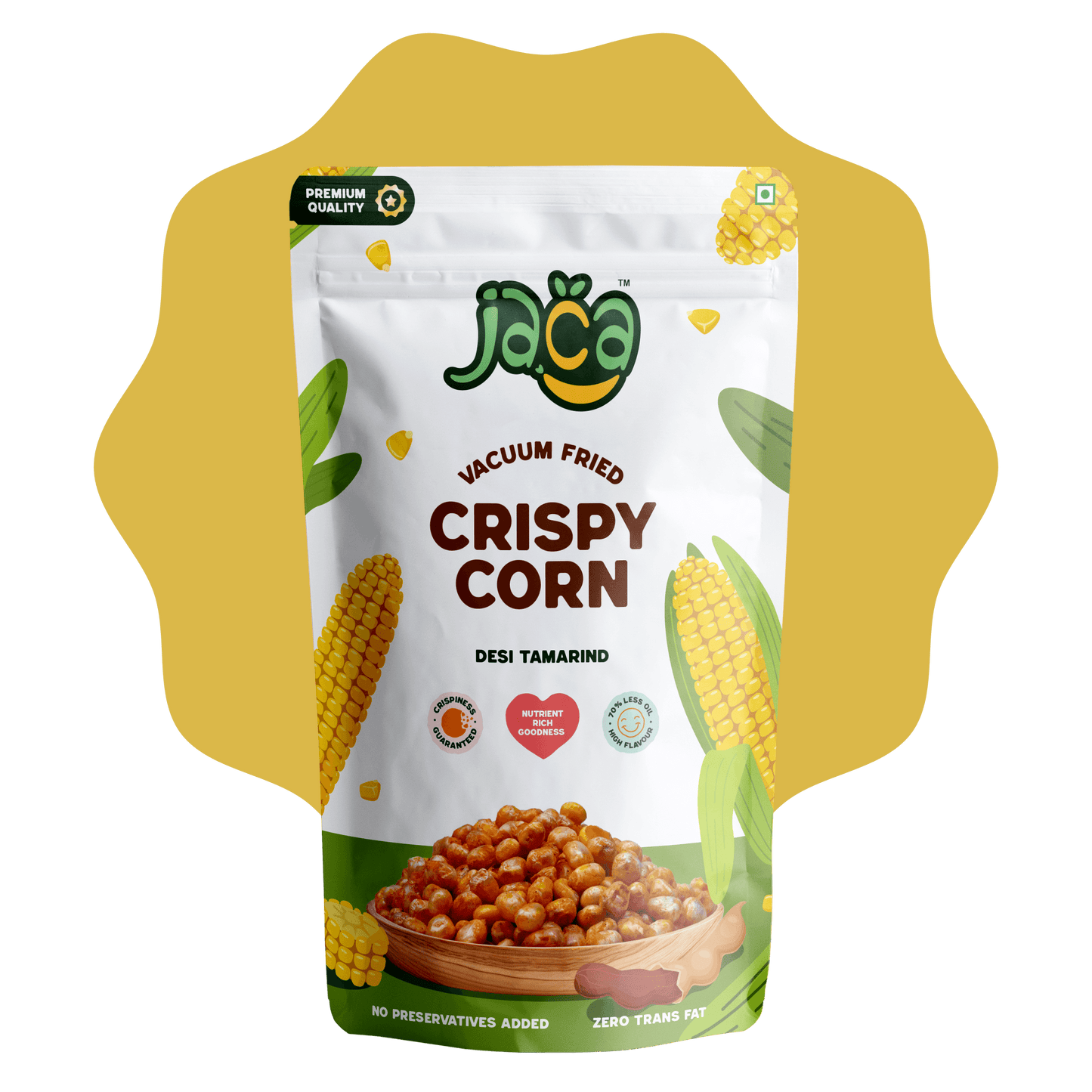 Jaca Vacuum-Fried Crispy Corn Chips | Puff Corn (Desi Tamarind)