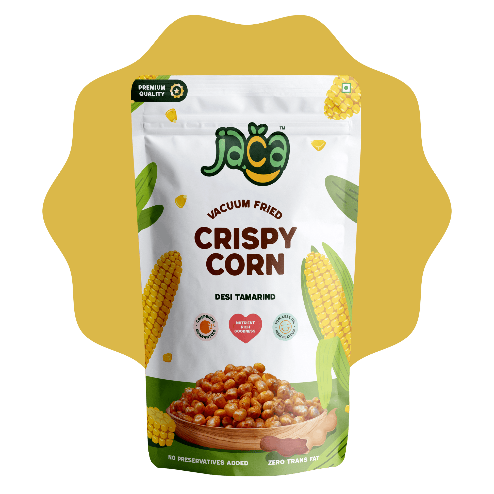 Jaca Vacuum-Fried Crispy Corn Chips | Puff Corn (Desi Tamarind)