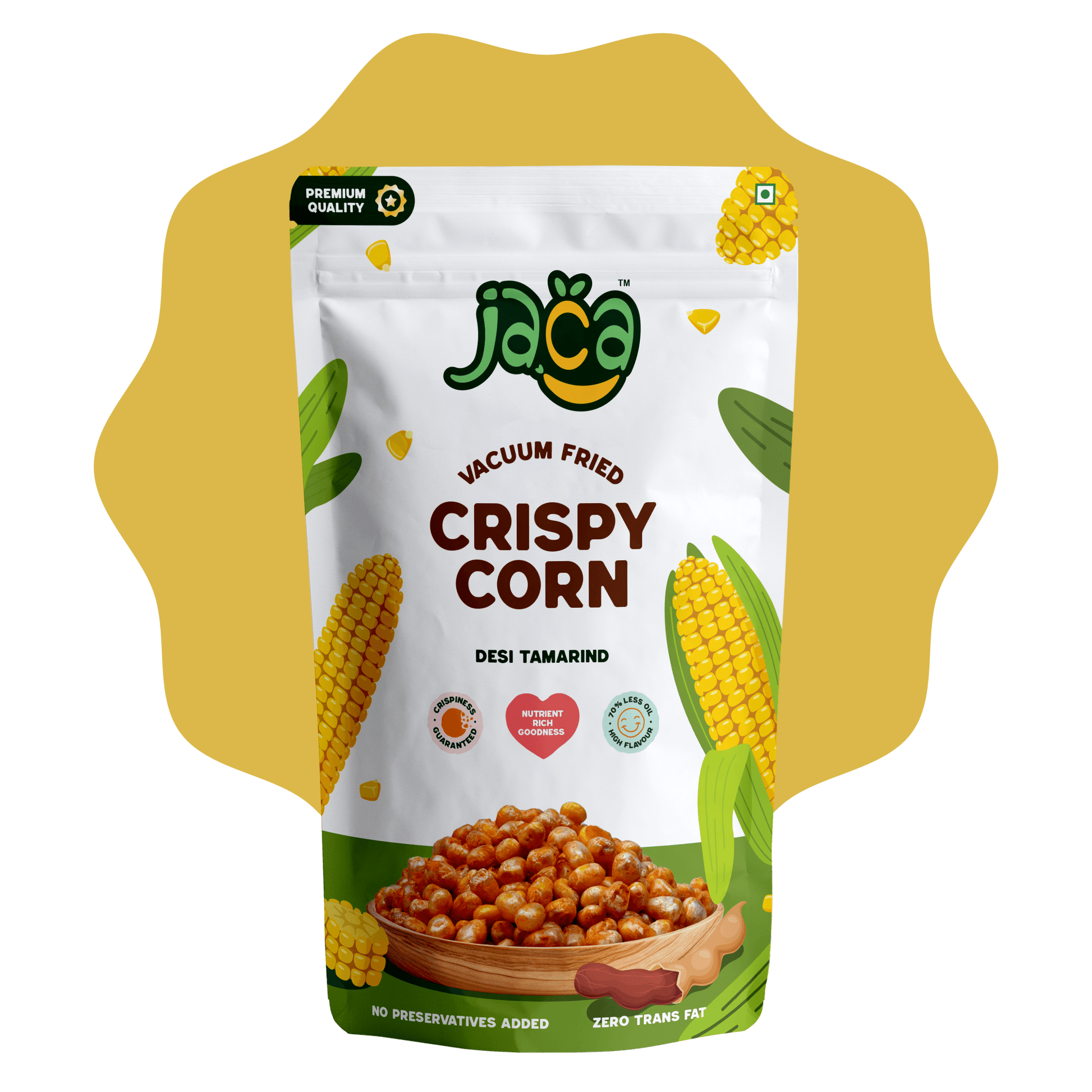 Jaca Vacuum-Fried Crispy Corn Chips | Puff Corn (Desi Tamarind)