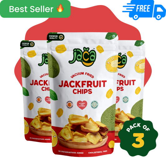 Jaca Vacuum-Fried Exotic Jackfruit Chips - Combo of 3